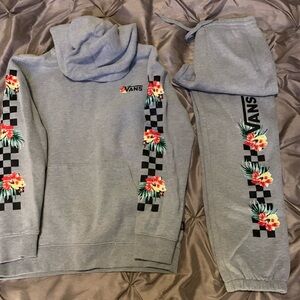 Vans Gray Kids Matching Set with Floral Accents